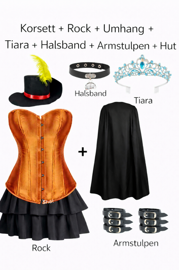 Set: Korsett Top Glatt Gestiefelter Kater